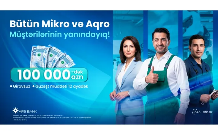 Bankdan sahibkarlara böyük dəstək – 200 000 AZN-dək mikro və aqro kredit imkanı!