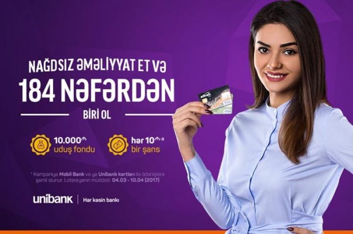 184 nəfər Unibank lotereyasının qalibi olacaq