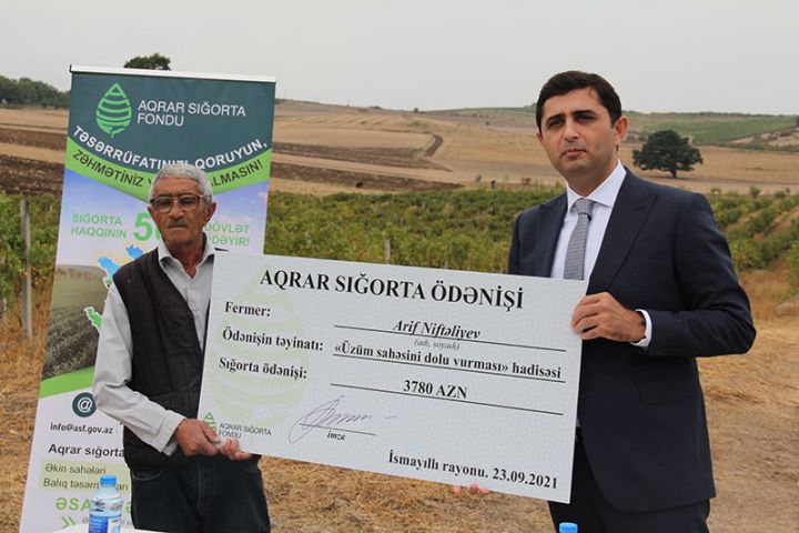 Azərbaycanda əkin sahəsinin sığortası üzrə - İLK ÖDƏNİŞ HƏYATA KEÇİRİLİB